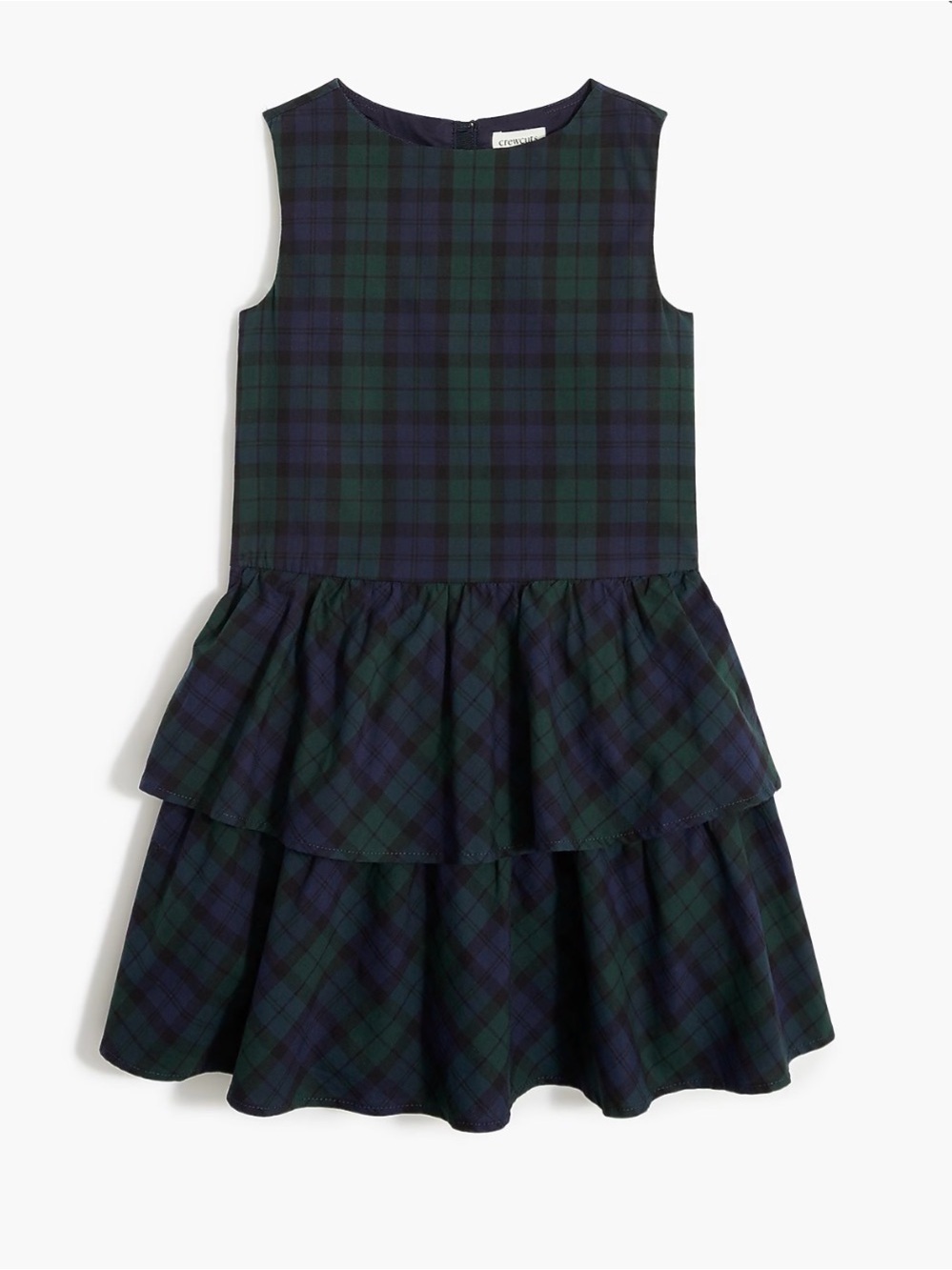 Crewcuts Girls' poplin Black Watch plaid dress size 8